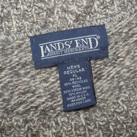 Vintage Lands End Recycled Wool Sweater 2x - Picture 3 of 5